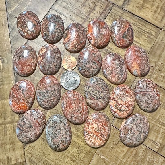 40mm Leopard Skin Jasper Oval Cabochon - Picture 2 of 5